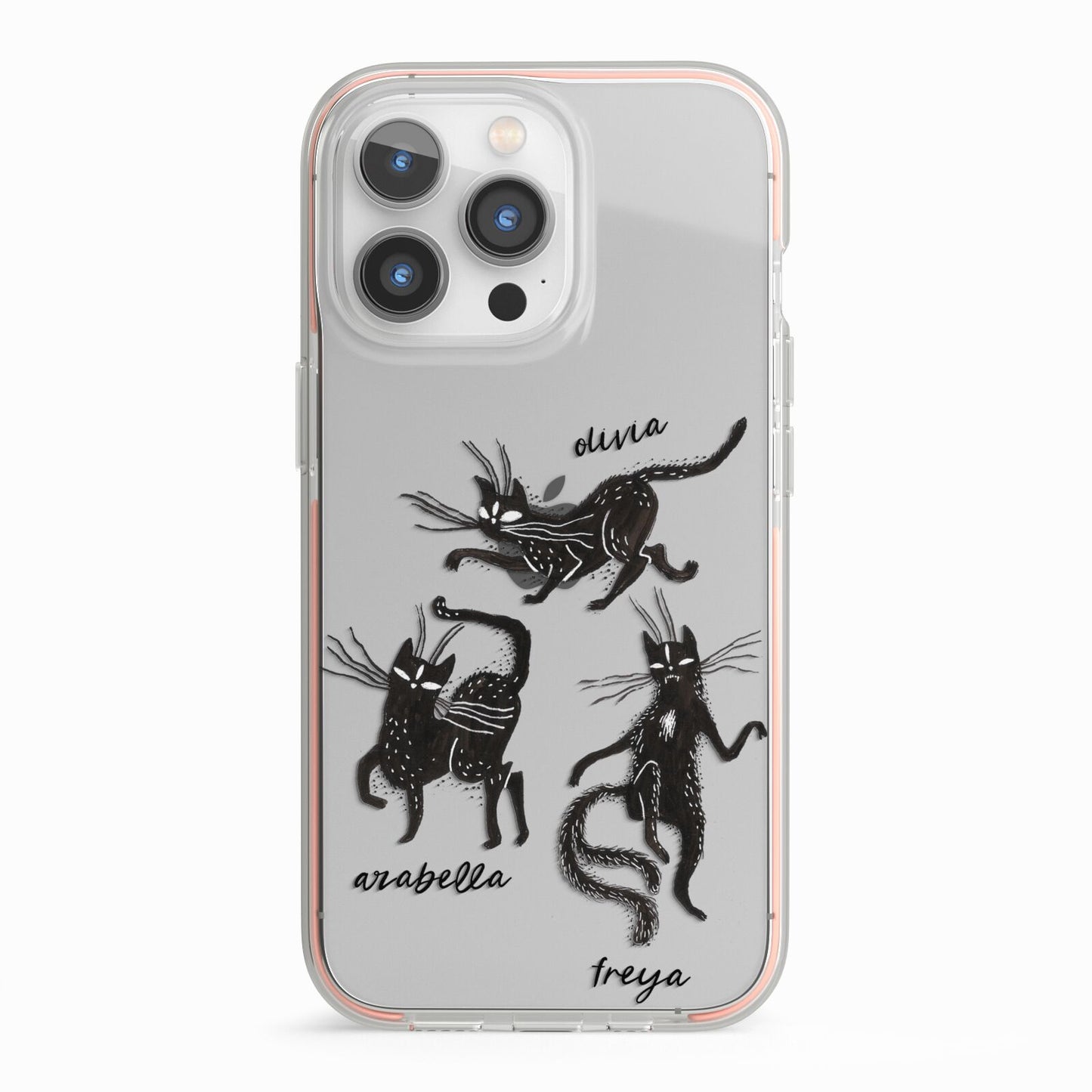 Dancing Cats Halloween iPhone 13 Pro TPU Impact Case with Pink Edges