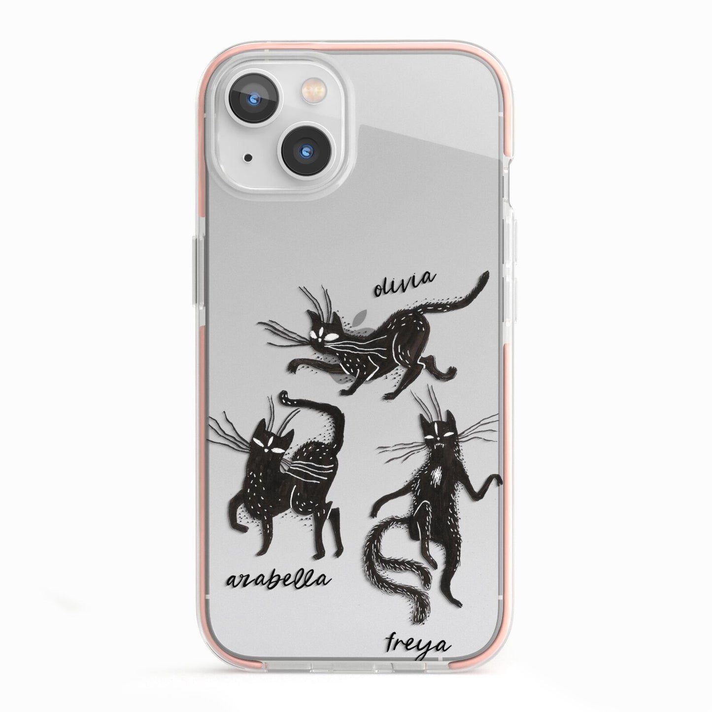 Dancing Cats Halloween iPhone 13 TPU Impact Case with Pink Edges