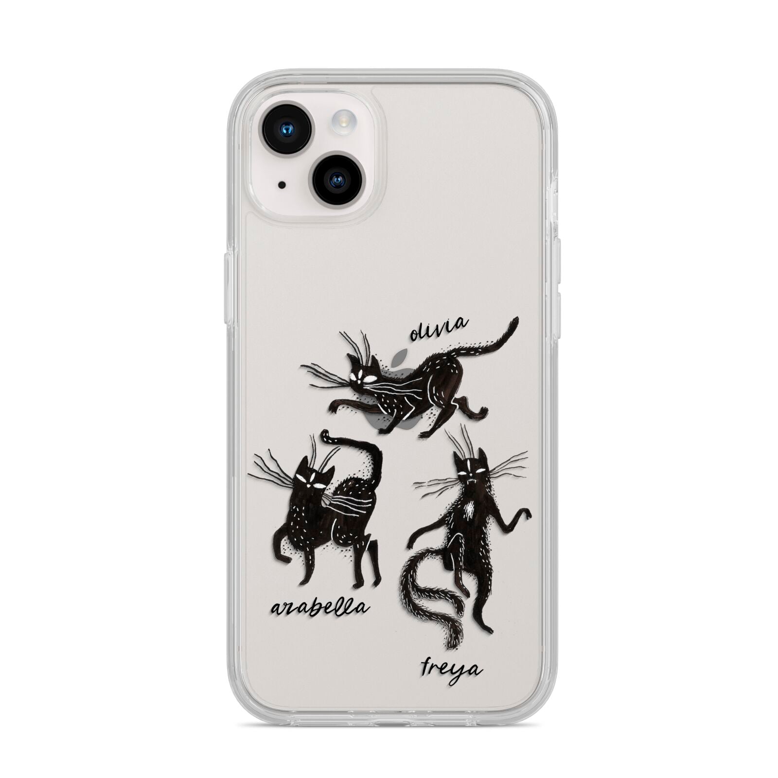Dancing Cats Halloween iPhone 14 Plus Clear Tough Case Starlight