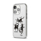 Dancing Cats Halloween iPhone 14 Pro Clear Tough Case Silver Angled Image