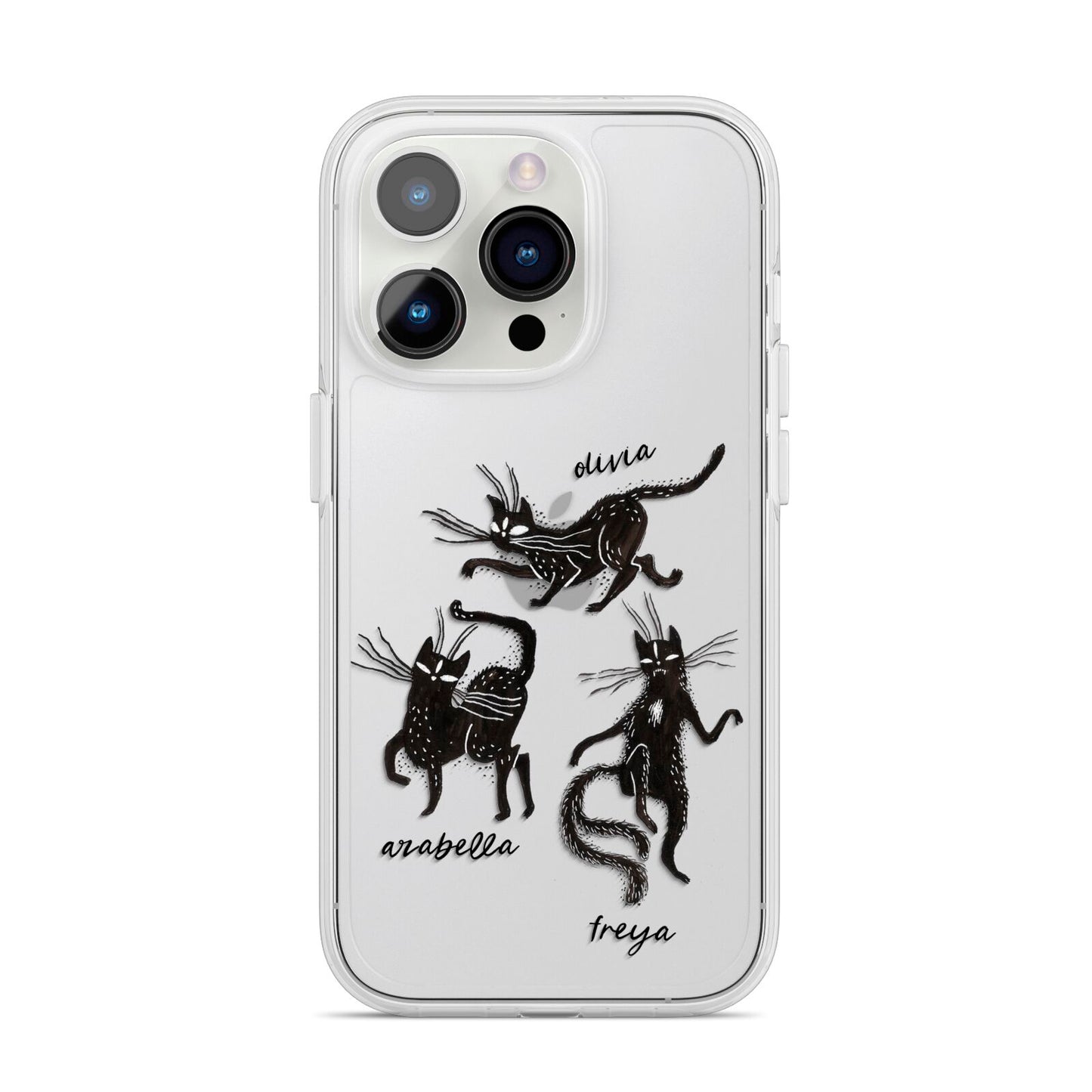 Dancing Cats Halloween iPhone 14 Pro Clear Tough Case Silver