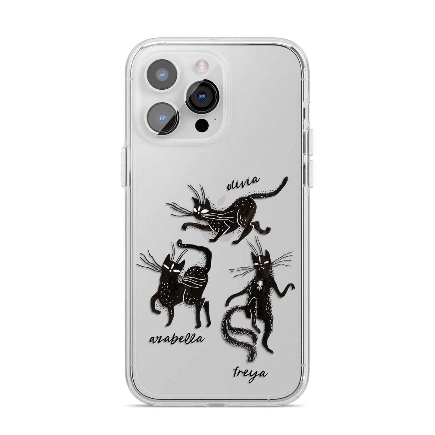 Dancing Cats Halloween iPhone 14 Pro Max Clear Tough Case Silver
