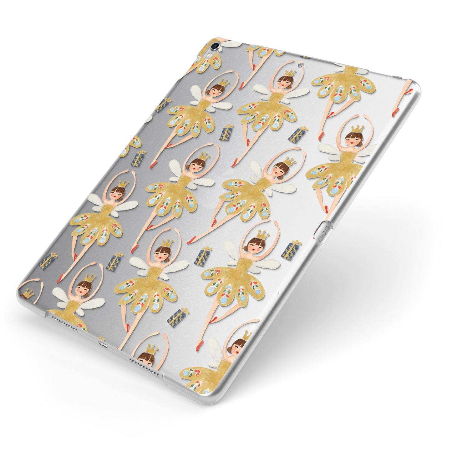 Dancing ballerina princess Apple iPad Case on Silver iPad Side View