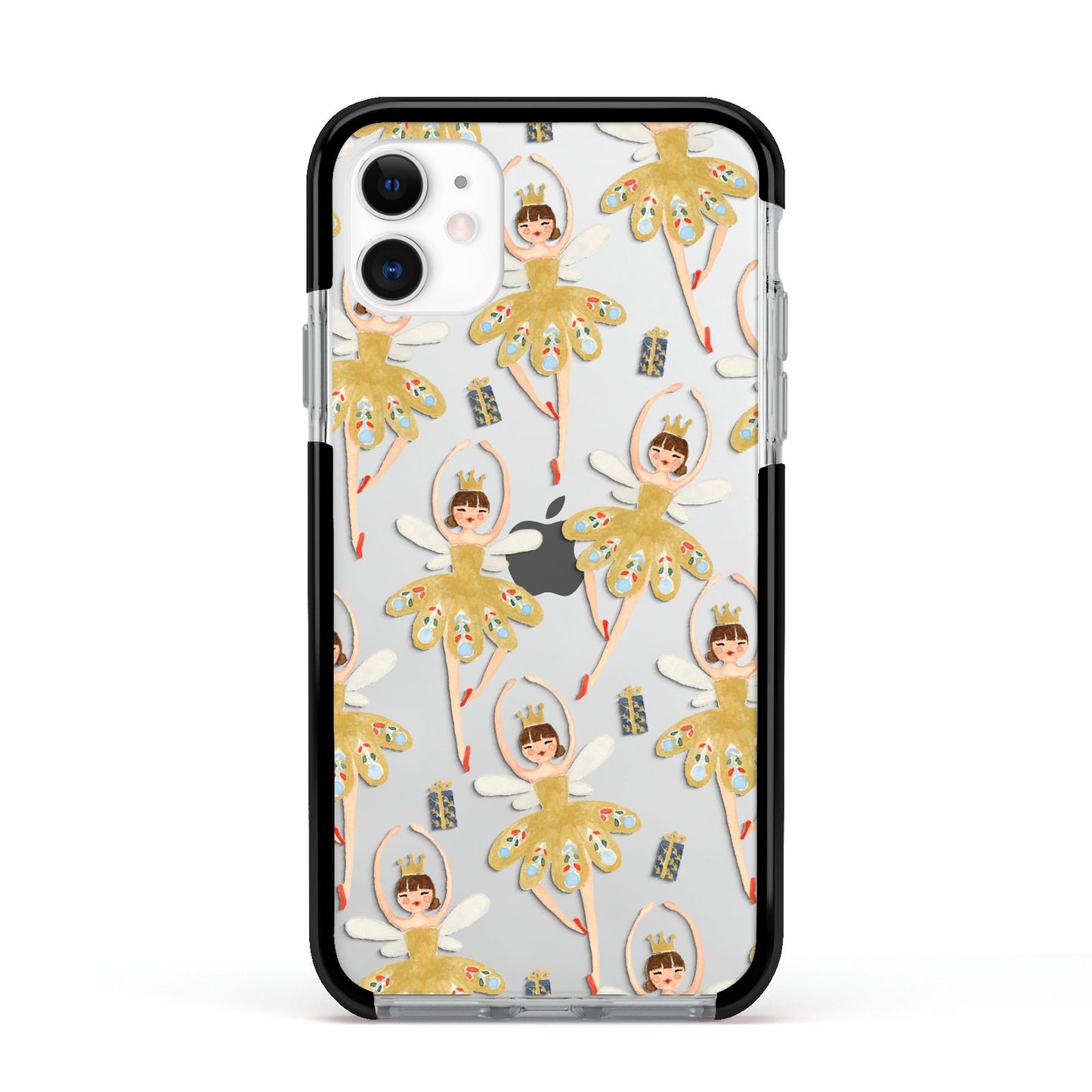 Dancing ballerina princess Apple iPhone 11 in White with Black Impact Case