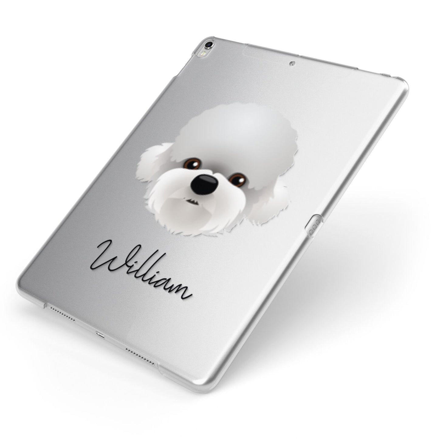 Dandie Dinmont Terrier Personalised Apple iPad Case on Silver iPad Side View