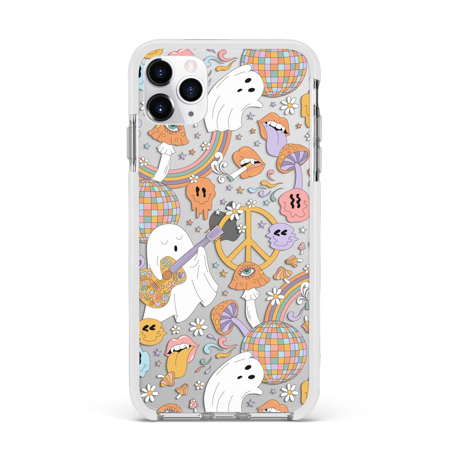 Disco Ghosts Apple iPhone 11 Pro Max in Silver with White Impact Case
