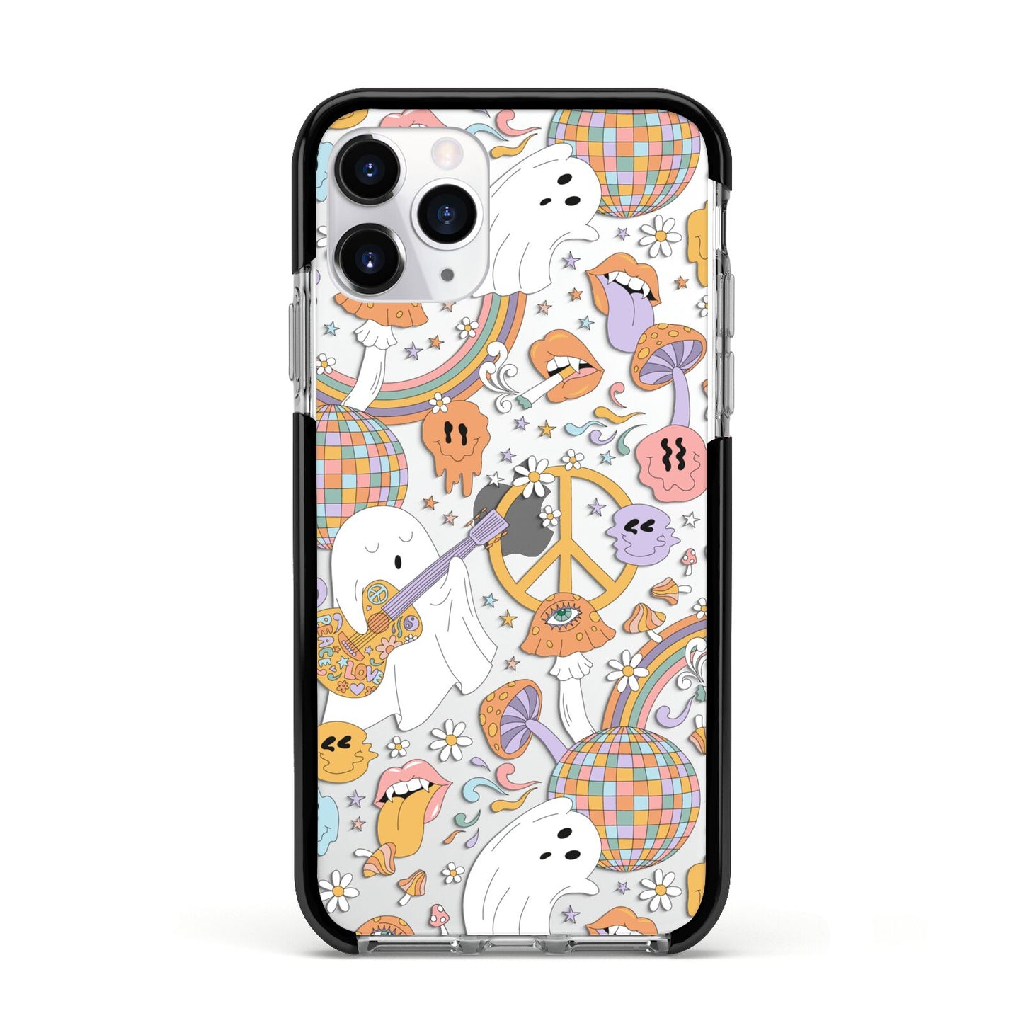 Disco Ghosts Apple iPhone 11 Pro in Silver with Black Impact Case