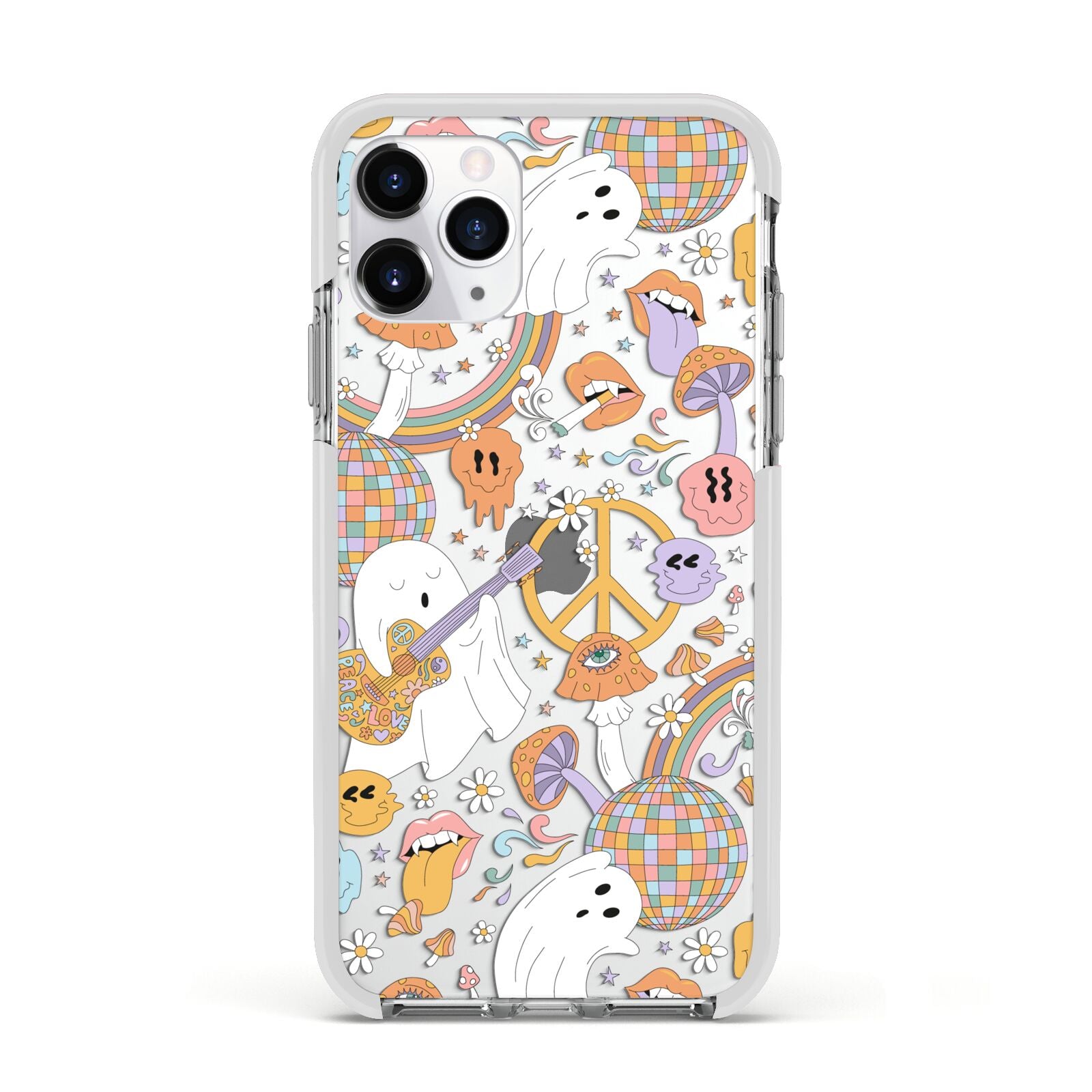 Disco Ghosts Apple iPhone 11 Pro in Silver with White Impact Case