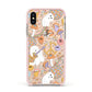 Disco Ghosts Apple iPhone Xs Impact Case Pink Edge on Gold Phone
