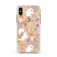 Disco Ghosts Apple iPhone Xs Impact Case White Edge on Gold Phone