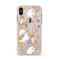 Disco Ghosts Apple iPhone Xs Max Impact Case Pink Edge on Silver Phone