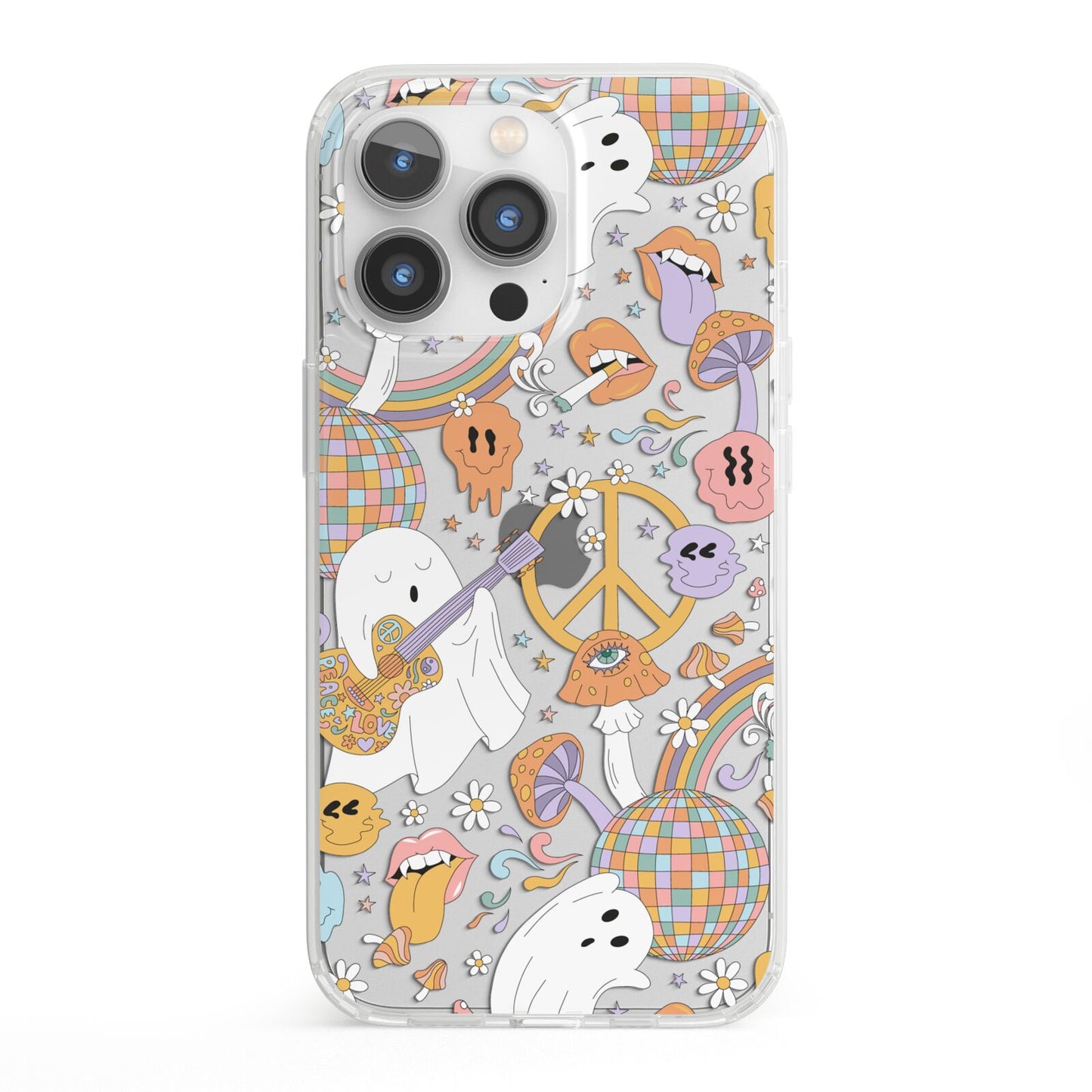 Disco Ghosts iPhone 13 Pro Clear Bumper Case