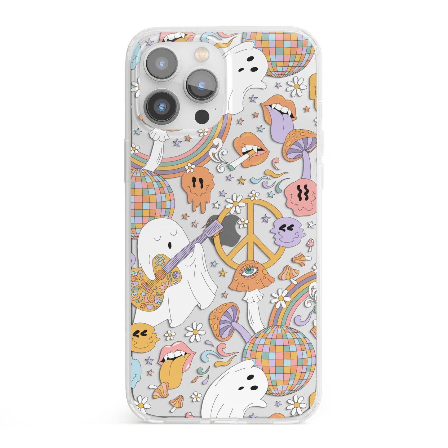 Disco Ghosts iPhone 13 Pro Max Clear Bumper Case