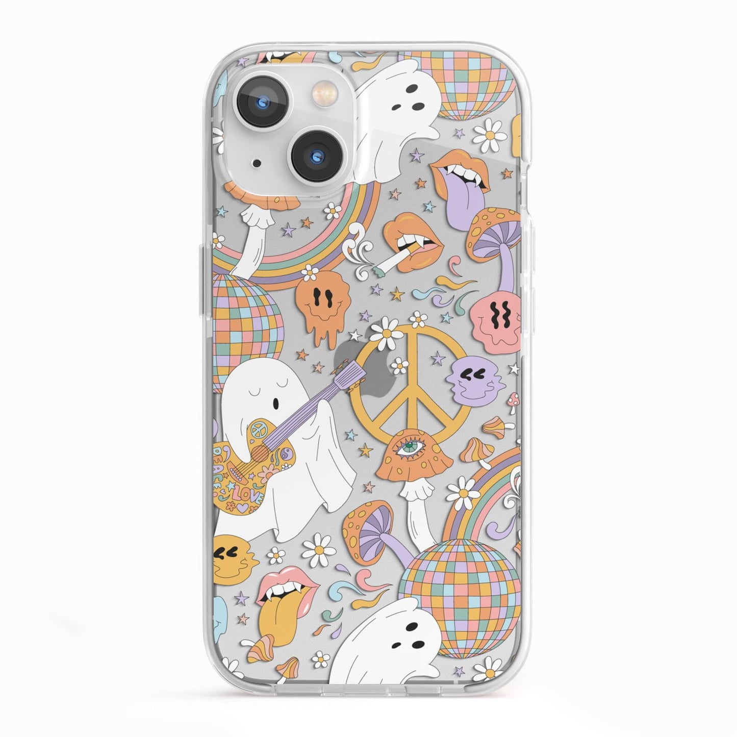 Disco Ghosts iPhone 13 TPU Impact Case with White Edges