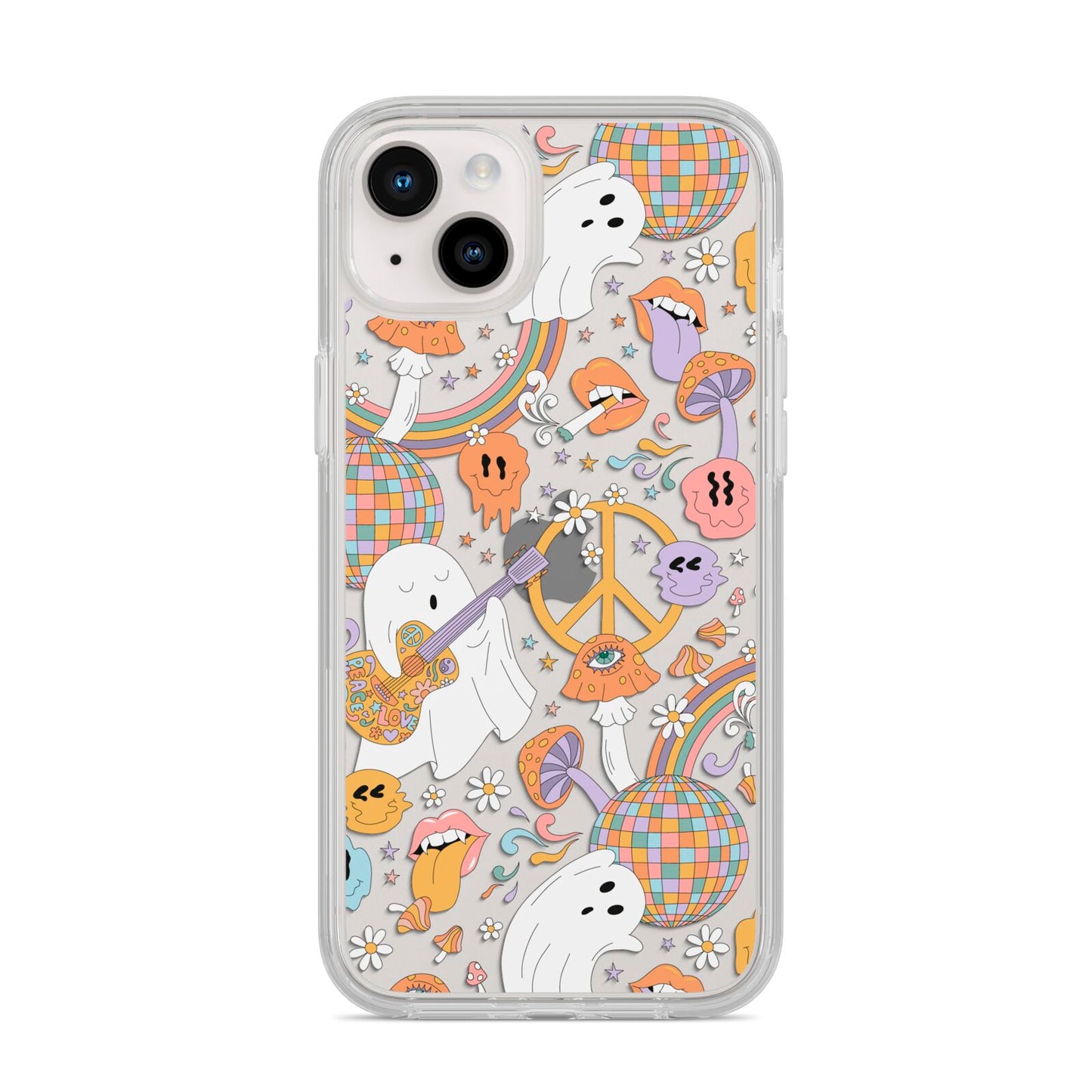 Disco Ghosts iPhone 14 Plus Clear Tough Case Starlight