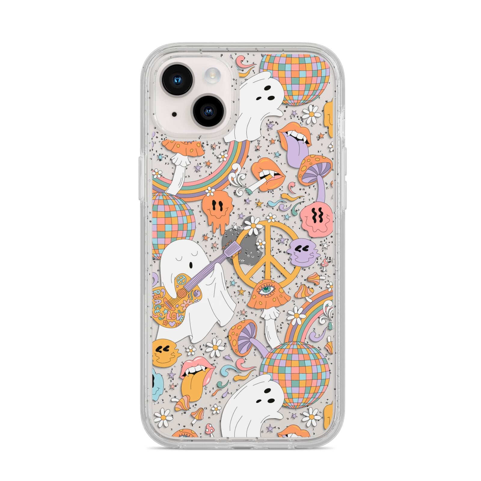 Disco Ghosts iPhone 14 Plus Glitter Tough Case Starlight