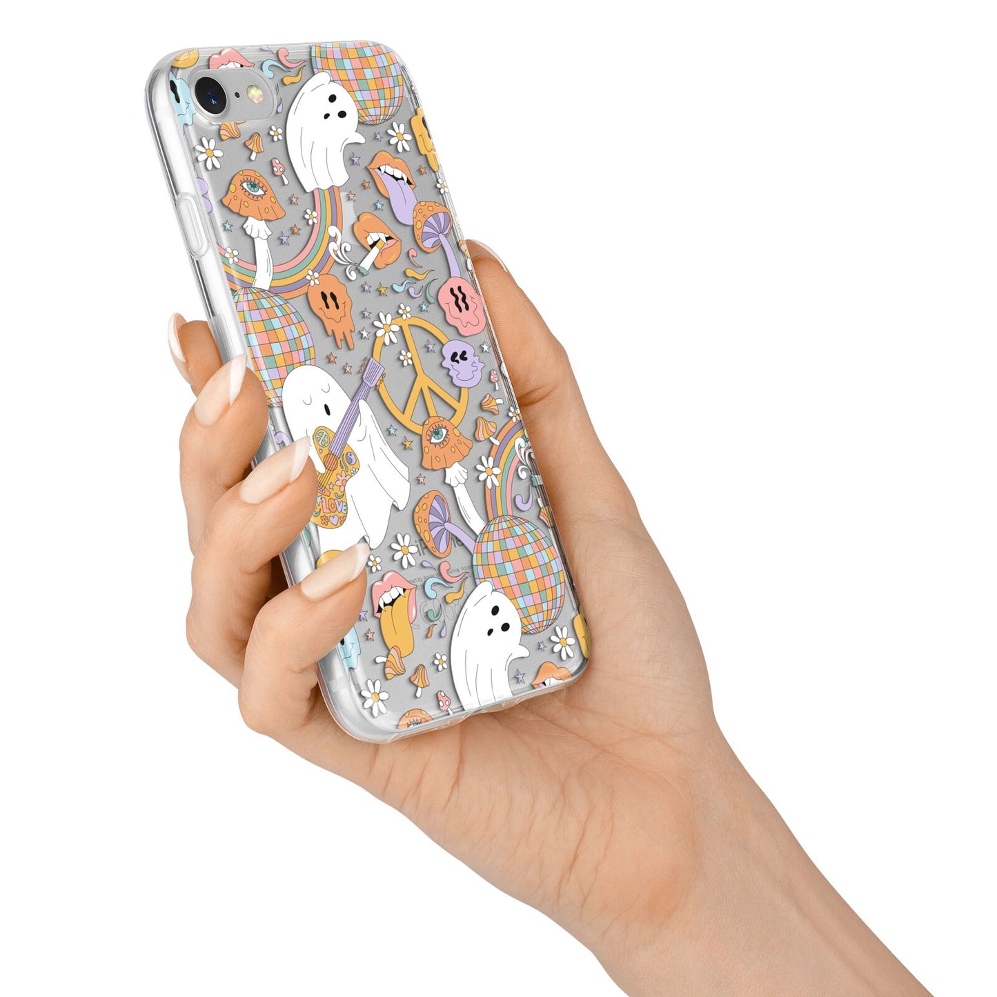 Disco Ghosts iPhone 7 Bumper Case on Silver iPhone Alternative Image