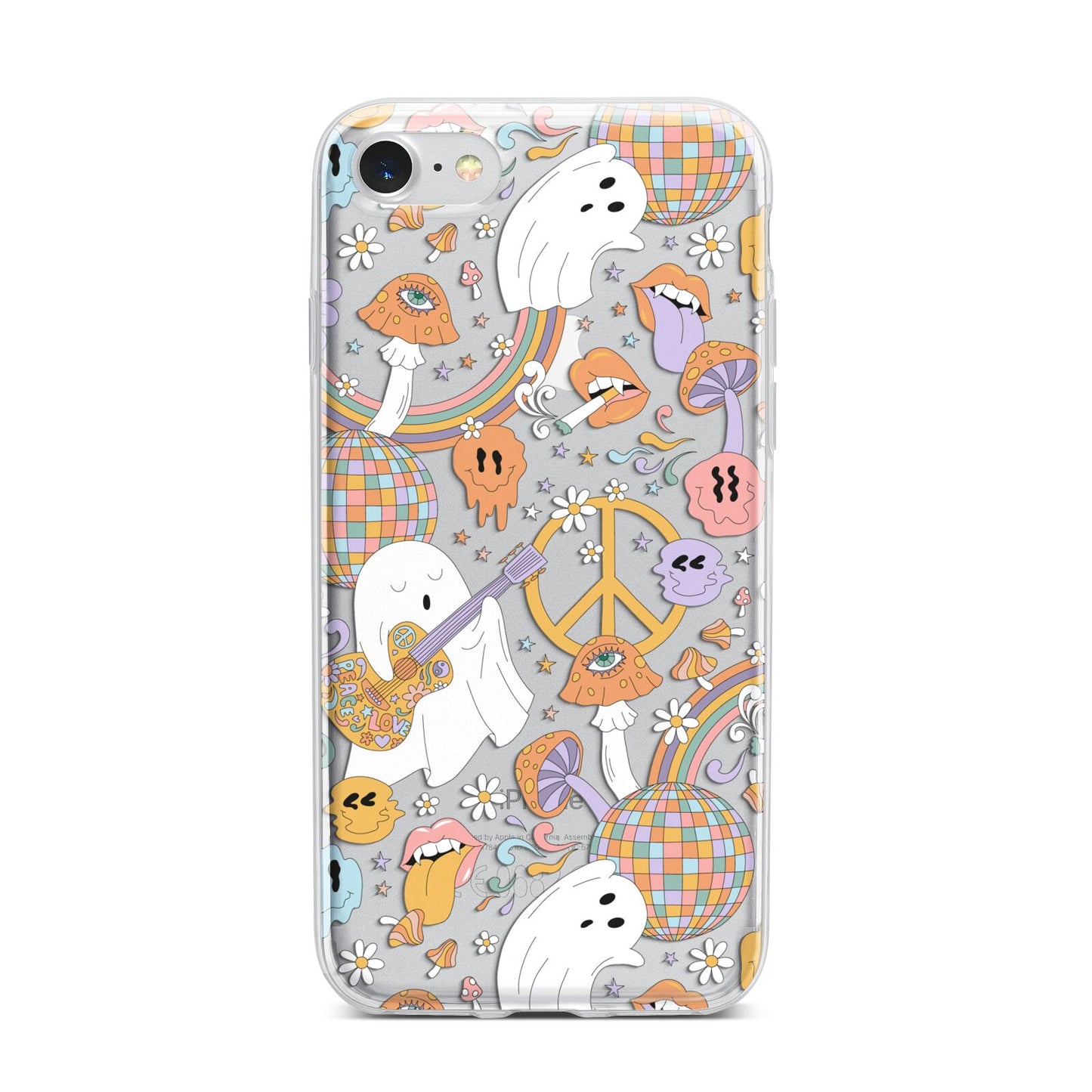 Disco Ghosts iPhone 7 Bumper Case on Silver iPhone