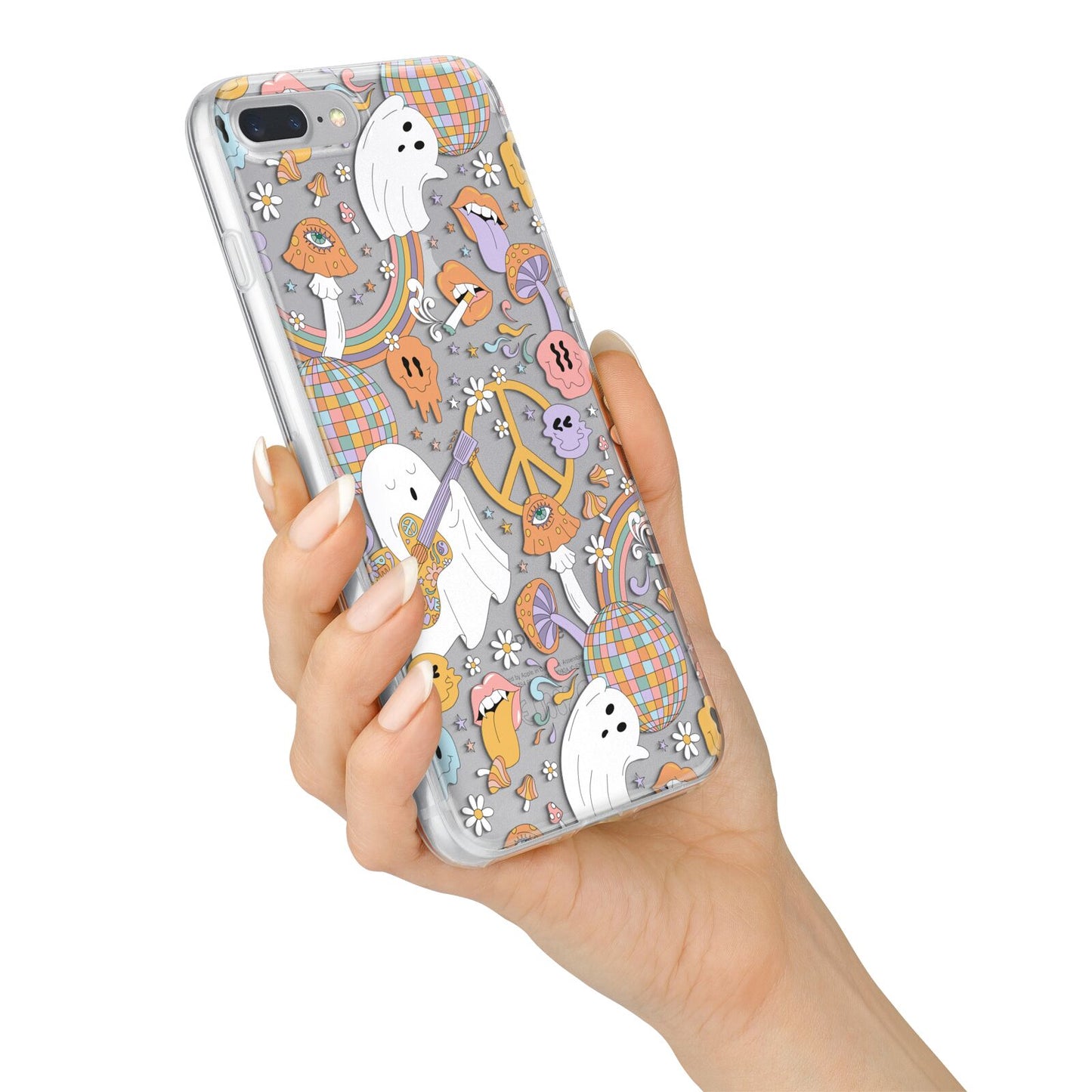 Disco Ghosts iPhone 7 Plus Bumper Case on Silver iPhone Alternative Image