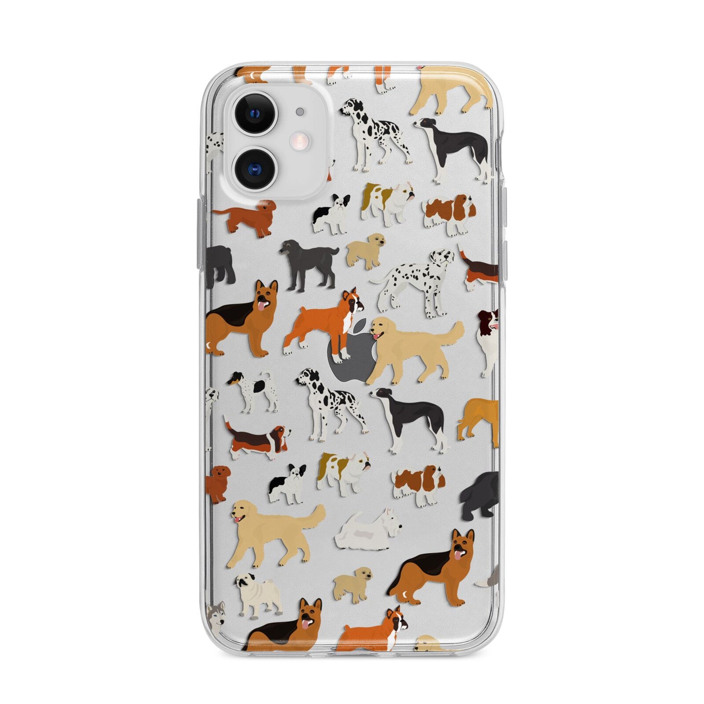 Dog Illustration Apple iPhone 11 in White with Bumper Case