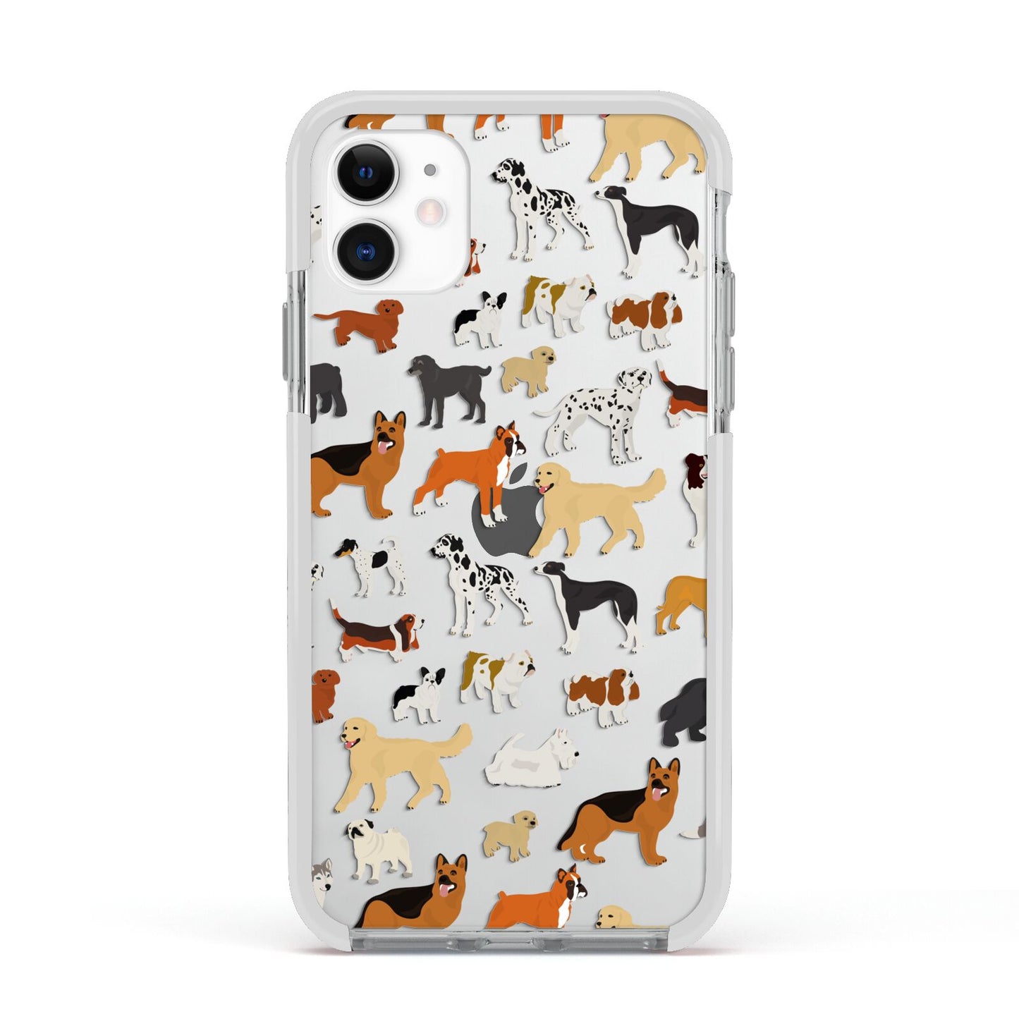 Dog Illustration Apple iPhone 11 in White with White Impact Case