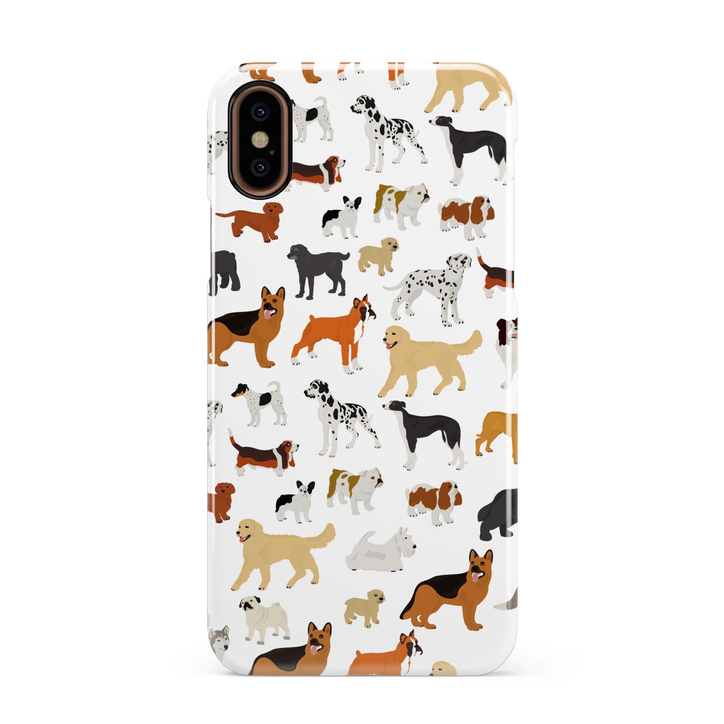 Dog Illustration Apple iPhone XS 3D Snap Case