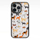 Dog Illustration iPhone 13 Pro Black Impact Case on Silver phone