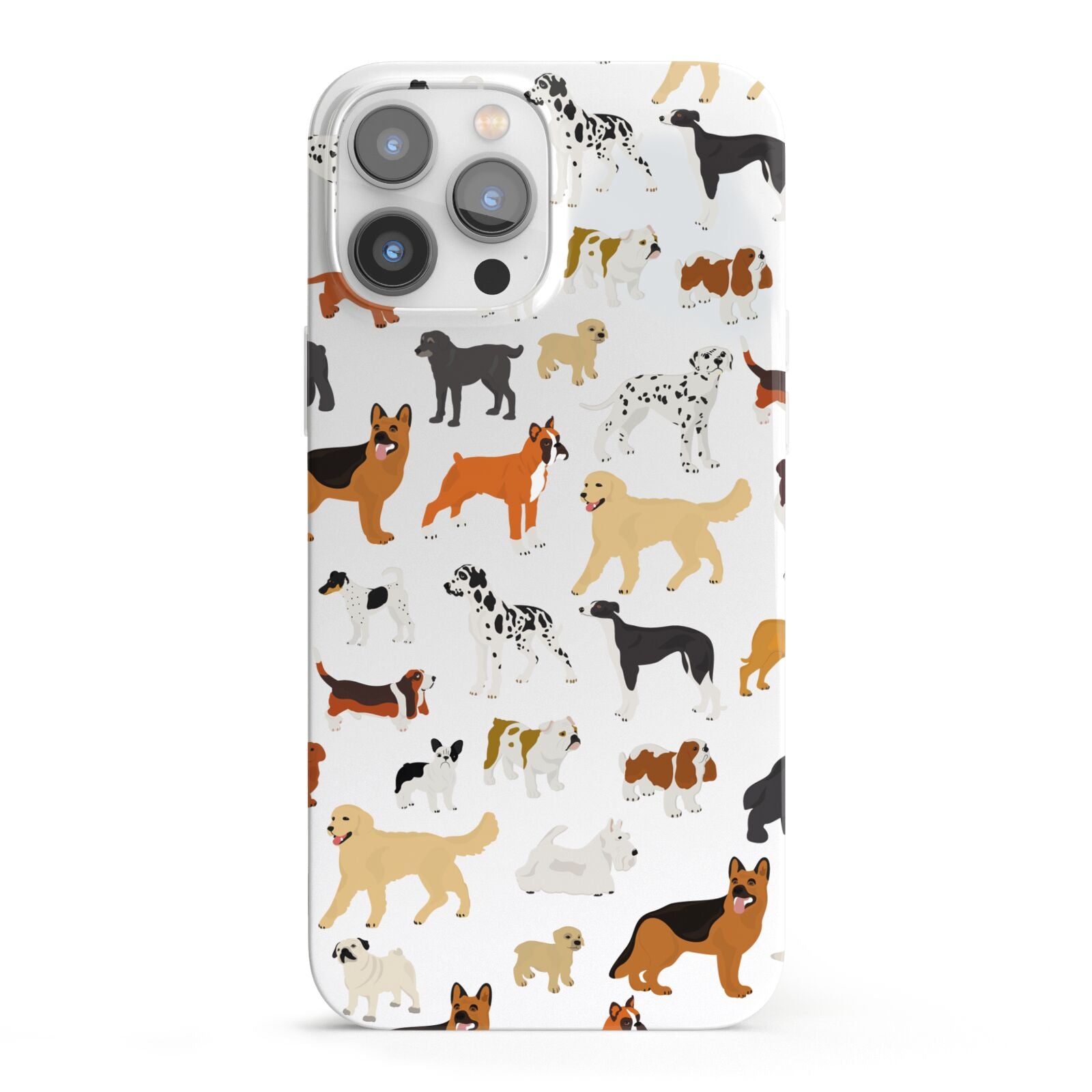 Dog Illustration iPhone 13 Pro Max Full Wrap 3D Snap Case