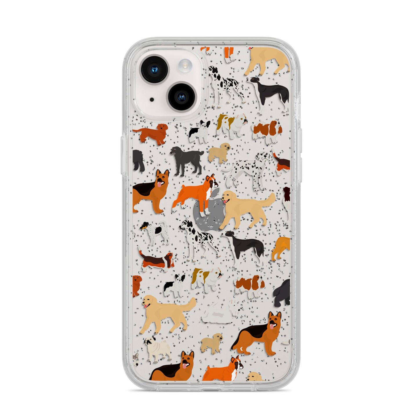 Dog Illustration iPhone 14 Plus Glitter Tough Case Starlight