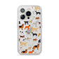 Dog Illustration iPhone 14 Pro Clear Tough Case Silver