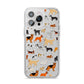 Dog Illustration iPhone 14 Pro Max Clear Tough Case Silver