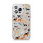 Dog Illustration iPhone 14 Pro Max Glitter Tough Case Silver