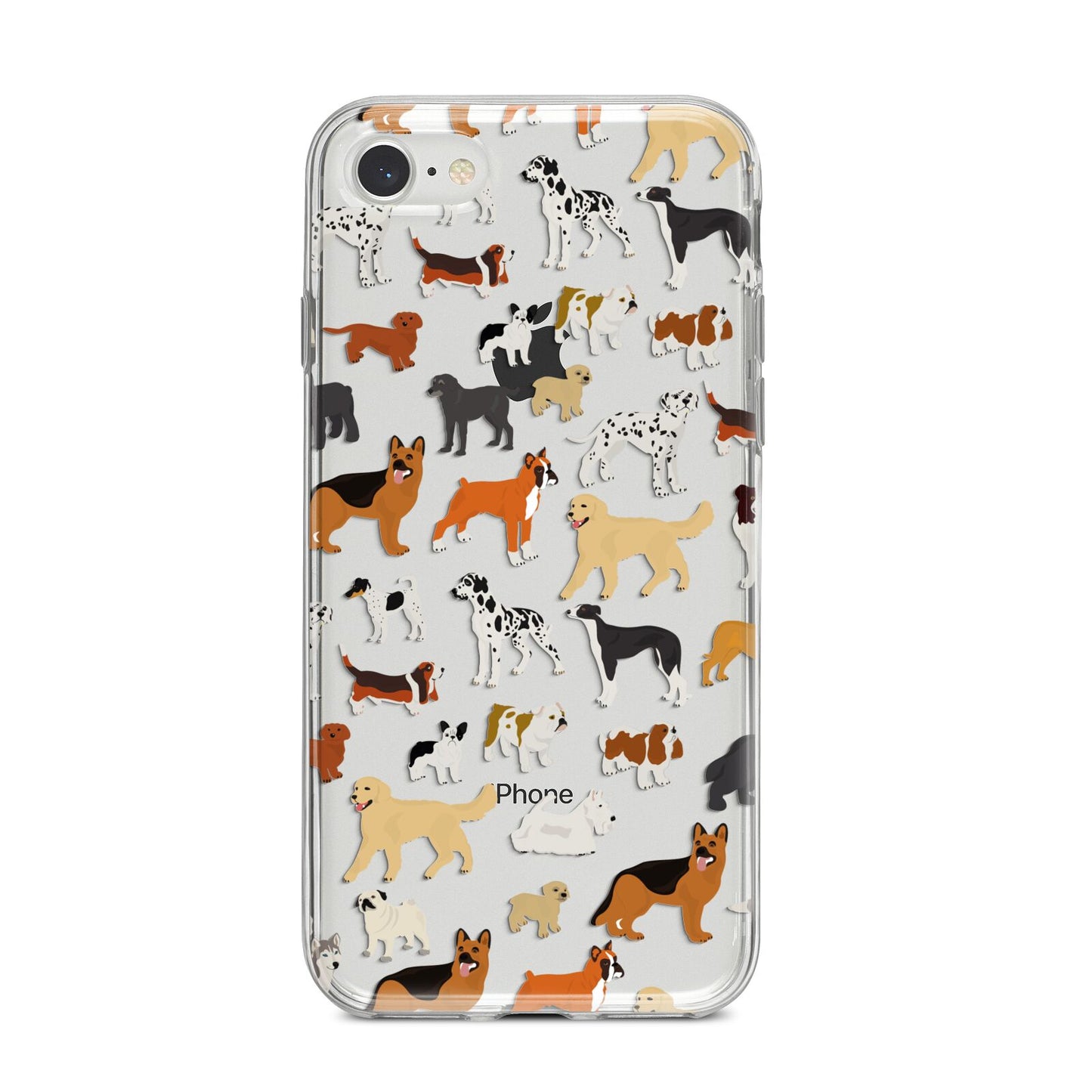 Dog Illustration iPhone 8 Bumper Case on Silver iPhone