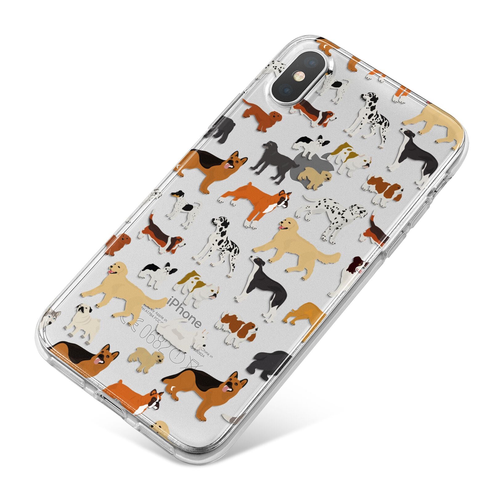 Dog Illustration iPhone X Bumper Case on Silver iPhone