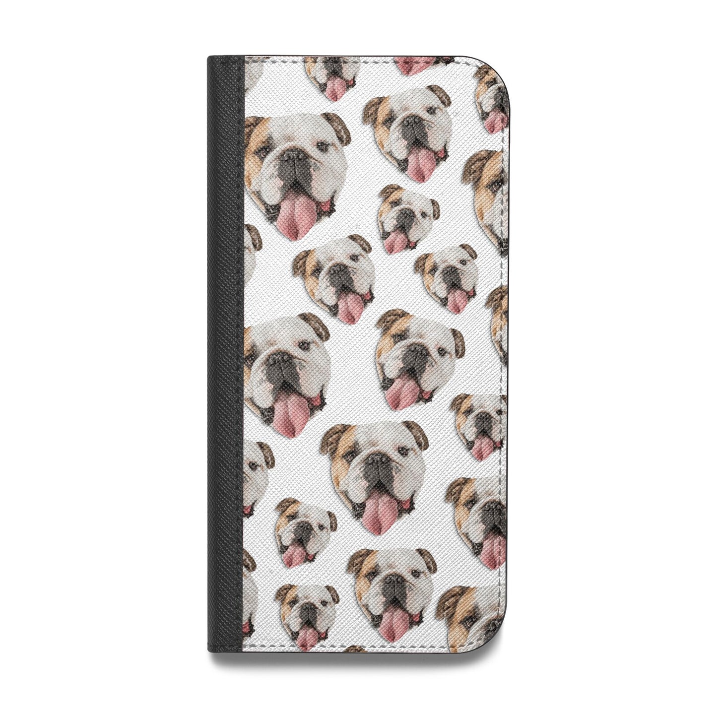 Dog Photo Face Vegan Leather Flip iPhone Case