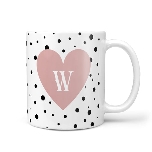 Dotted Pink Heart Personalised 10oz Mug