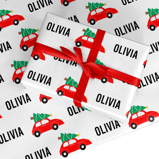 Driving Home Personalised Christmas Custom Wrapping Paper