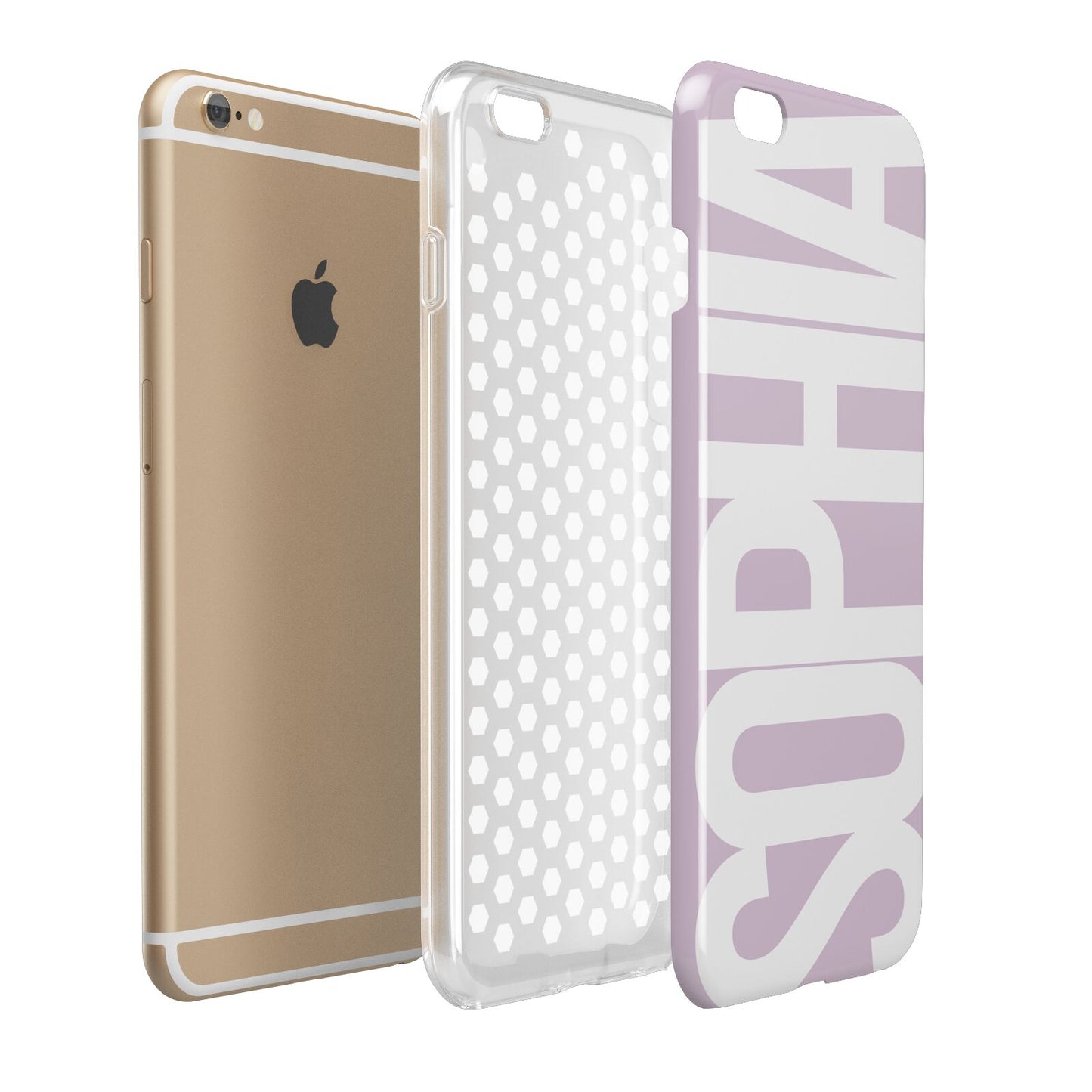 Dusty Pink with Bold White Text Apple iPhone 6 Plus 3D Tough Case