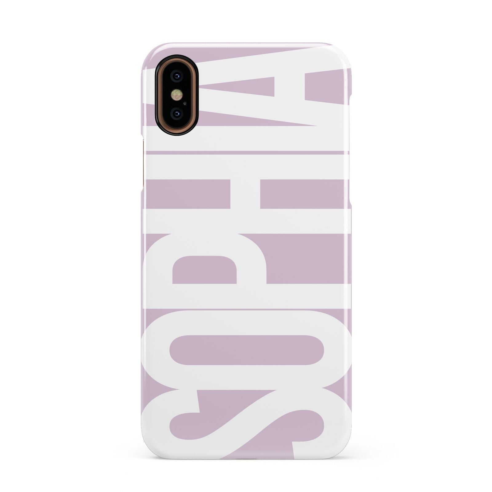 Dusty Pink with Bold White Text Apple iPhone XS 3D Snap Case