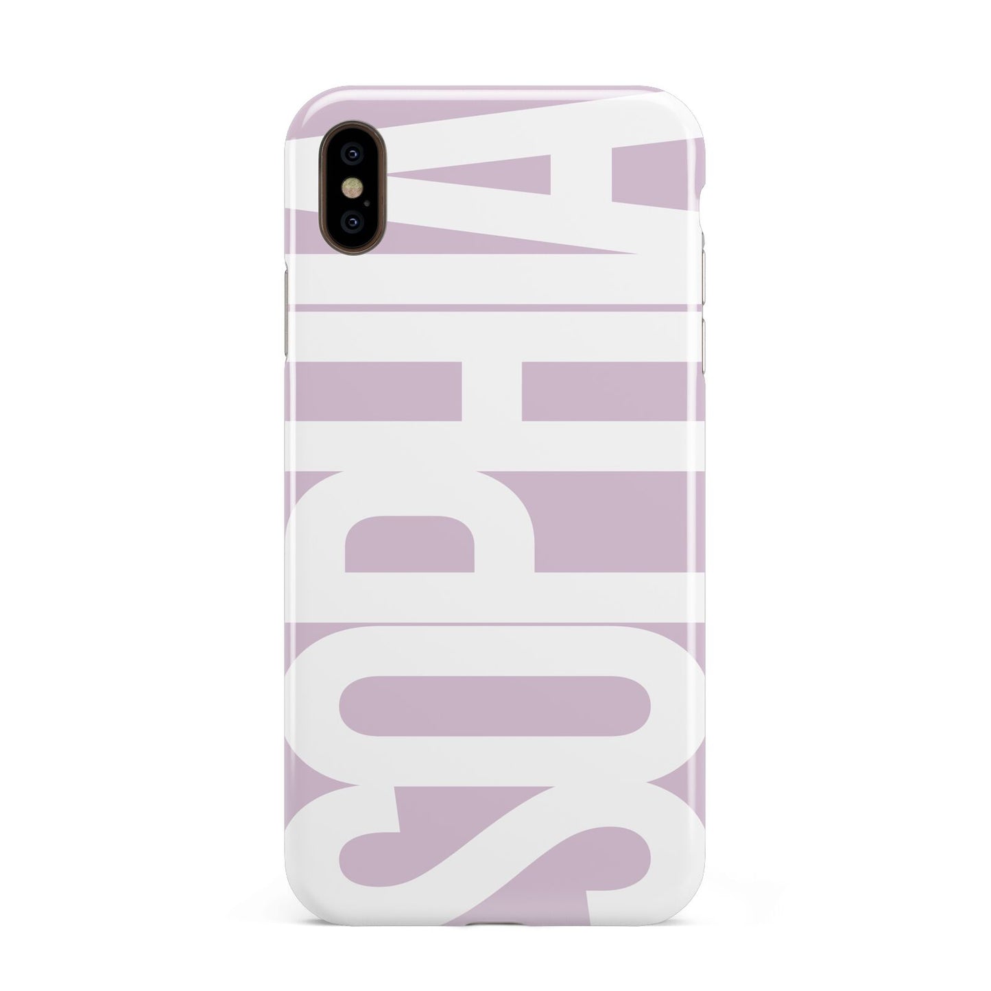 Dusty Pink with Bold White Text Apple iPhone Xs Max 3D Tough Case