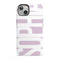Dusty Pink with Bold White Text iPhone 13 Full Wrap 3D Tough Case