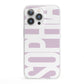 Dusty Pink with Bold White Text iPhone 13 Pro Clear Bumper Case