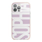 Dusty Pink with Bold White Text iPhone 13 Pro Max TPU Impact Case with Pink Edges