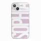Dusty Pink with Bold White Text iPhone 13 TPU Impact Case with White Edges