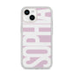 Dusty Pink with Bold White Text iPhone 14 Clear Tough Case Starlight