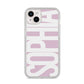 Dusty Pink with Bold White Text iPhone 14 Plus Glitter Tough Case Starlight