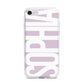 Dusty Pink with Bold White Text iPhone 7 Bumper Case on Silver iPhone