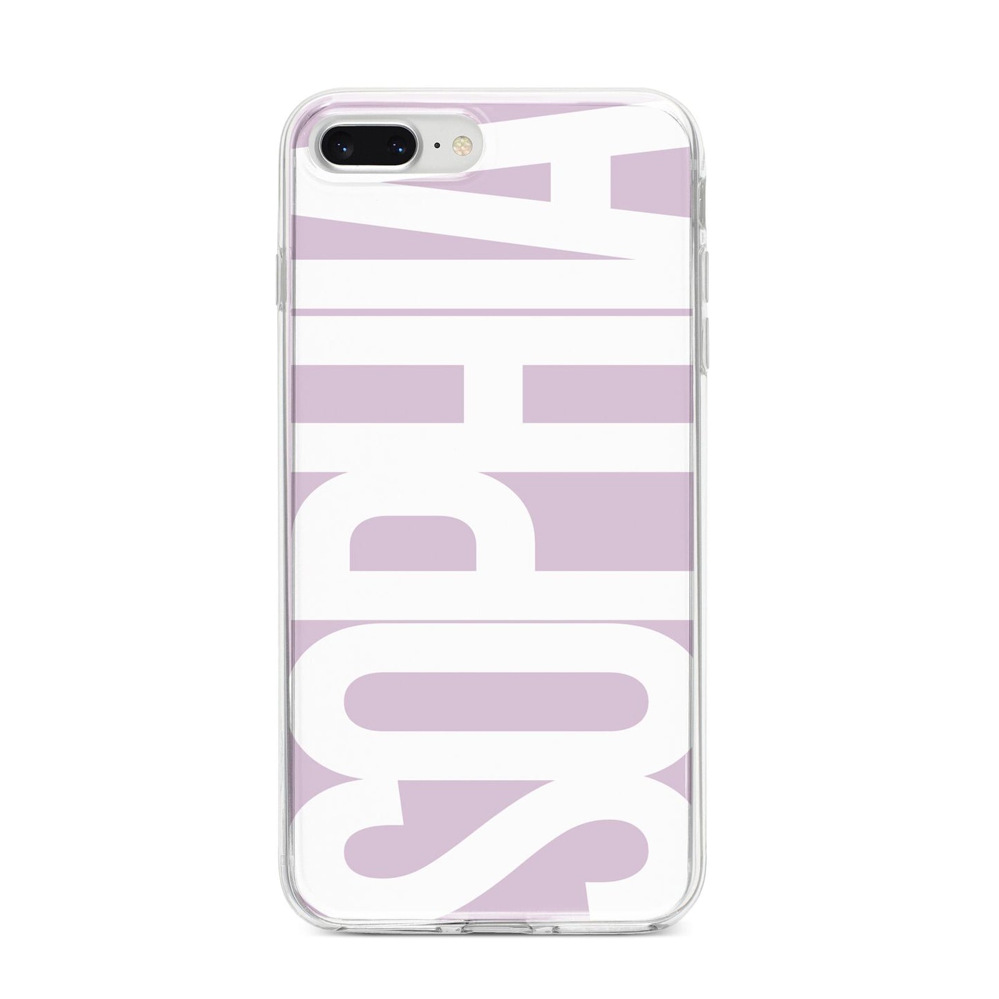 Dusty Pink with Bold White Text iPhone 8 Plus Bumper Case on Silver iPhone