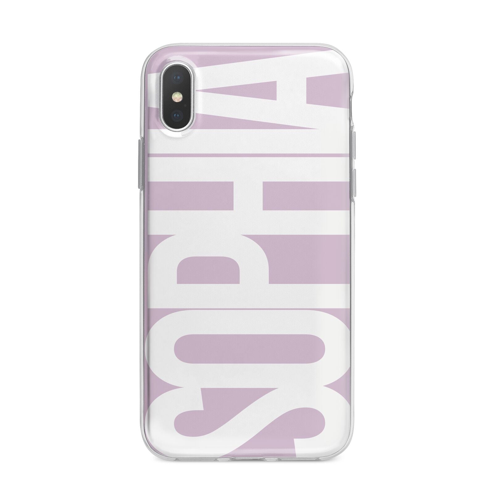 Dusty Pink with Bold White Text iPhone X Bumper Case on Silver iPhone Alternative Image 1