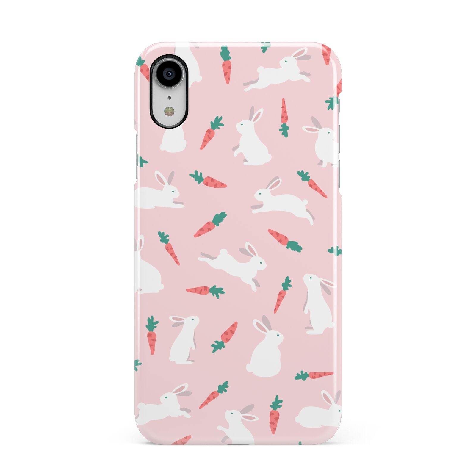Easter Bunny And Carrot Apple iPhone XR White 3D Snap Case